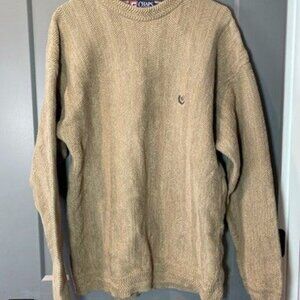 Champion Knit Crewneck Sweater Beige Long Sleeve Pullover